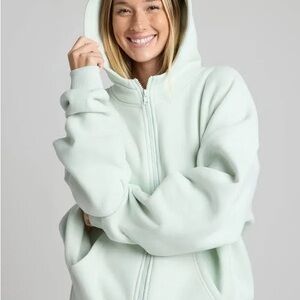 New Cozy Mint Zip-Up Hoodie for Women